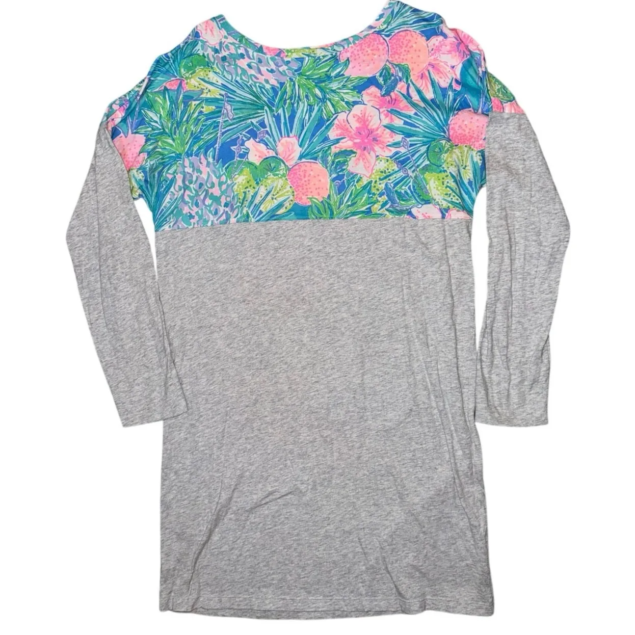 LILLY PULITZER Women's Finn Shirt Dress nwot size medium gray swizzle in floral - Image 2