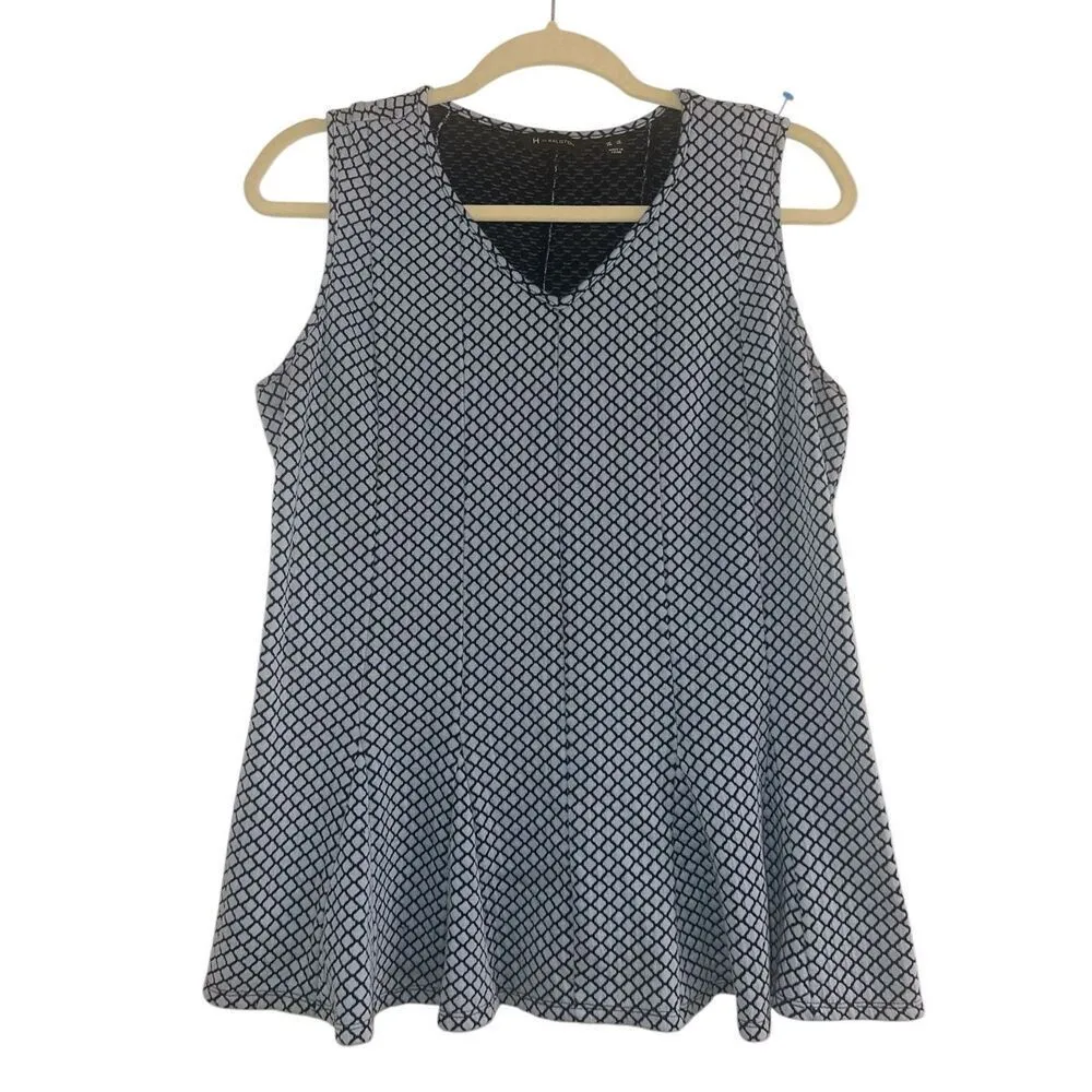 ✨H by Halston Sleeveless Jacquard Peplum Sz Large Top✨ - Image 5