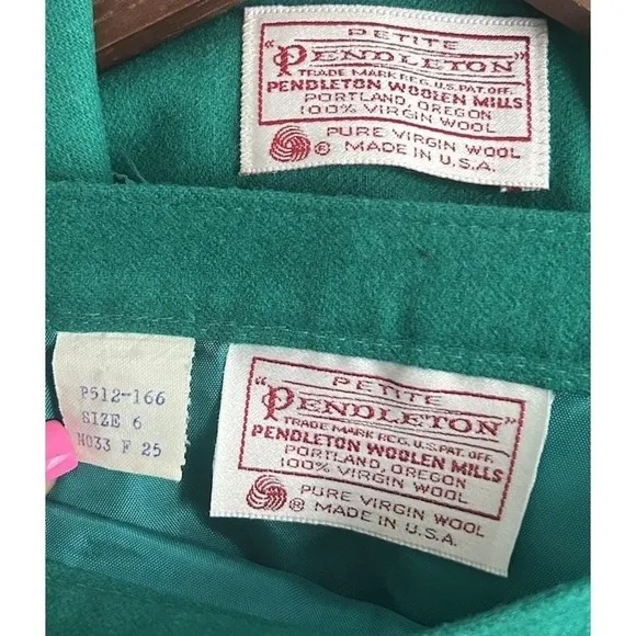 VTG Pendleton Women 6 Coord Sets Wool Green Suit Business Office Formal‎ Retro - Image 6