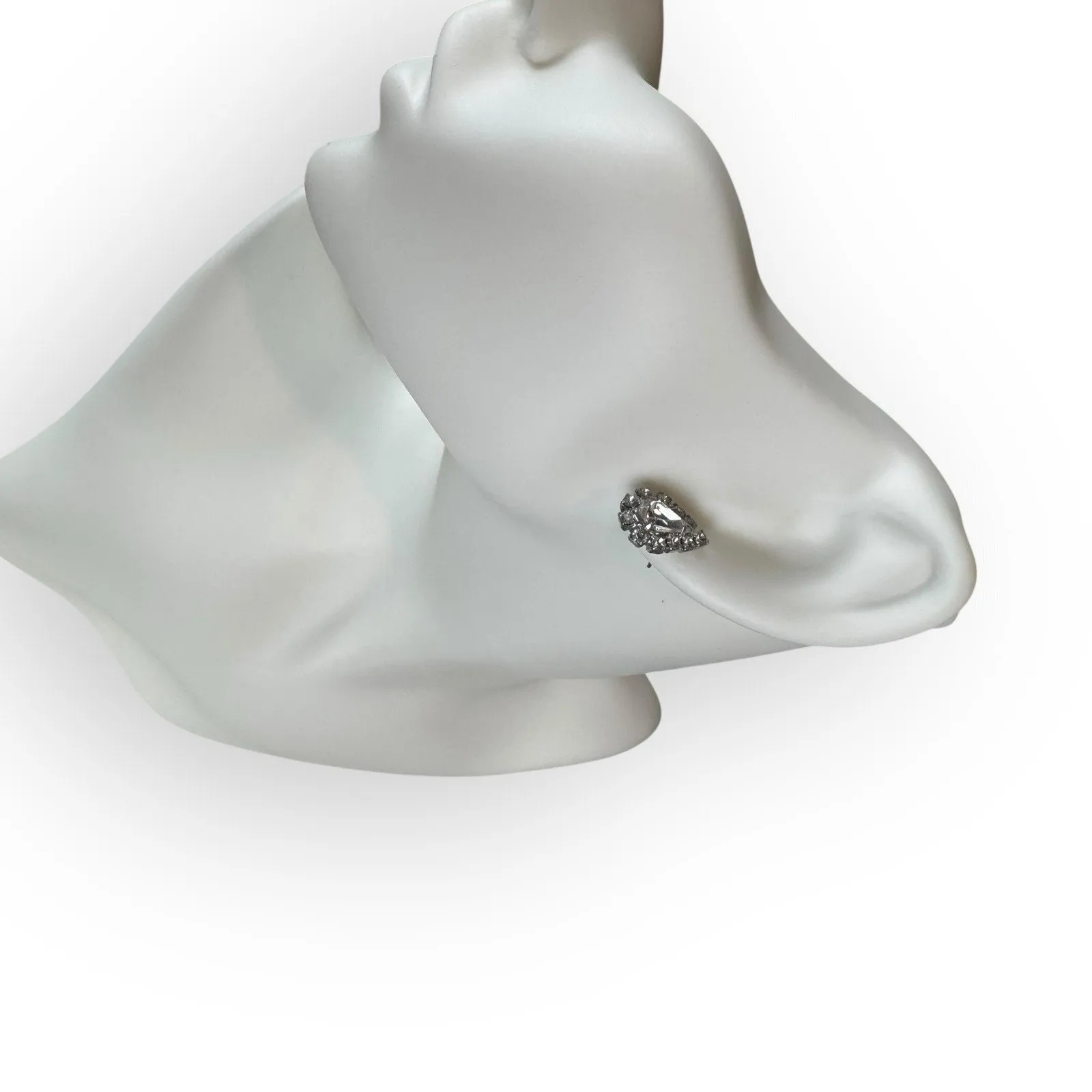 Vintage Rhinestone Teardrop Earrings - Image 4