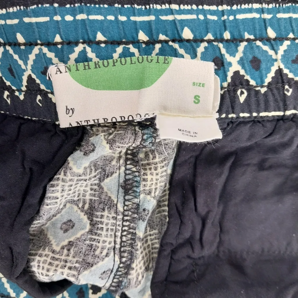 Anthropologie Geometric Patterned Cropped Pull-On Hippie Pants Size S - Image 12