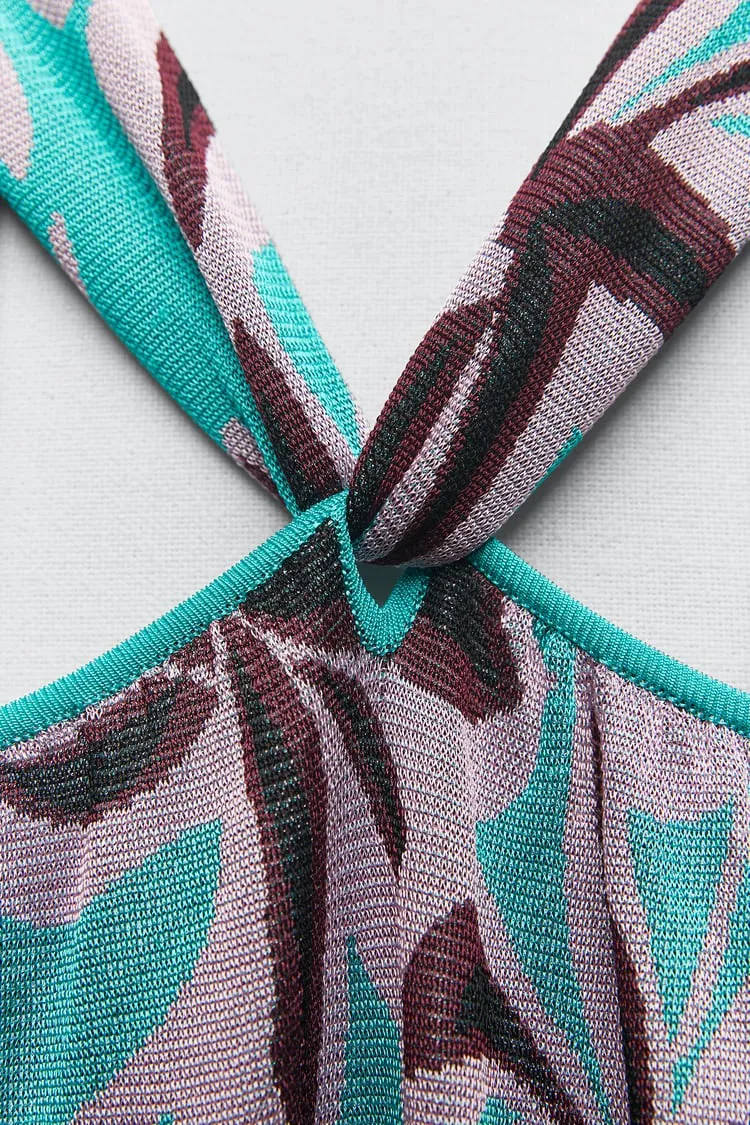 dress midi oversize printed boho jacquard long summer casual - Image 8