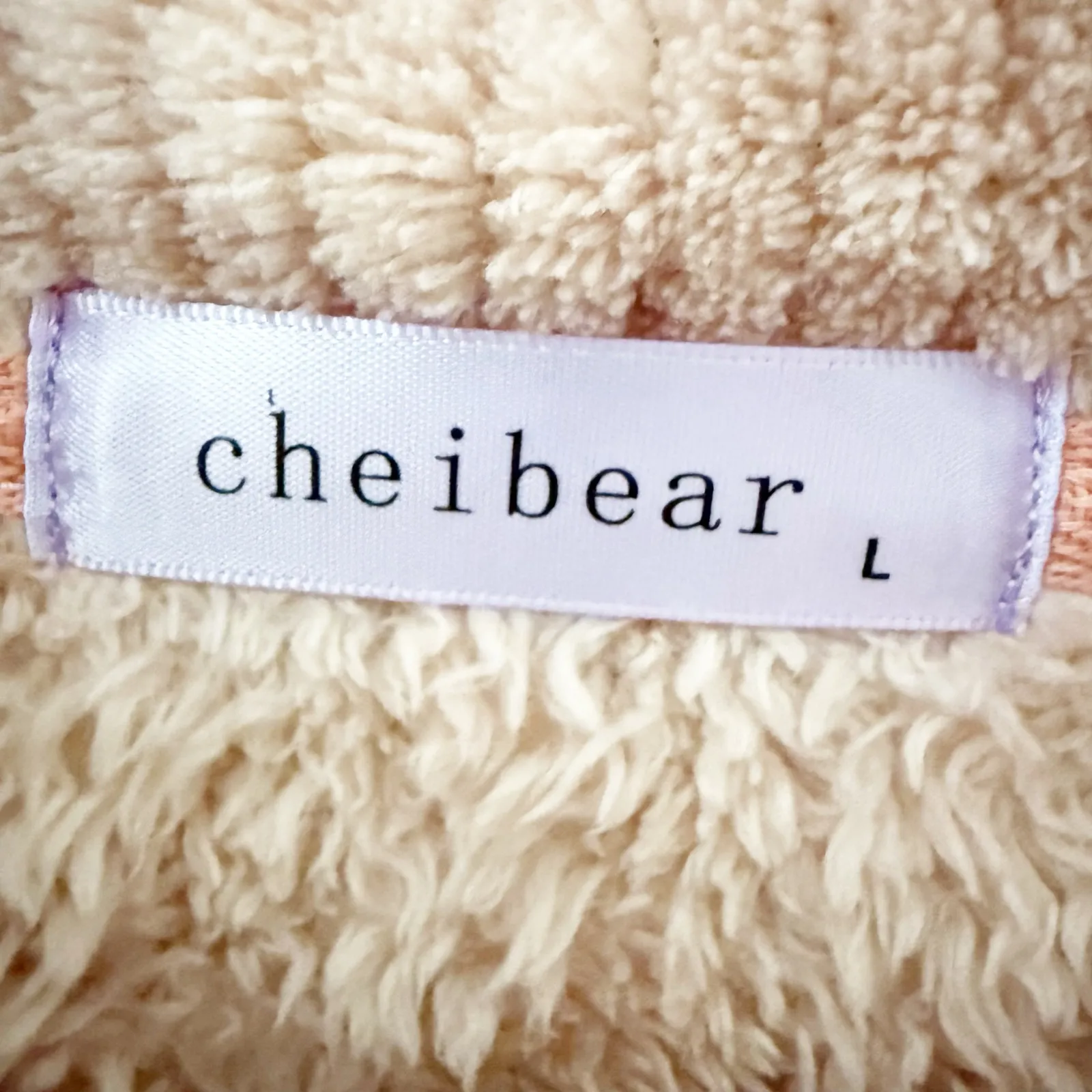 CHEIBEAR | Blush Light Pink Cableknit Style Fluffy Lounge Set Soft Plush | Large - Image 4
