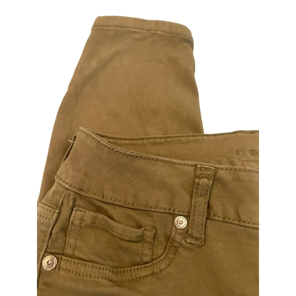 Maurices Olive Green Skinny Denim Jeans Faux Front Pockets Size Small - Image 2