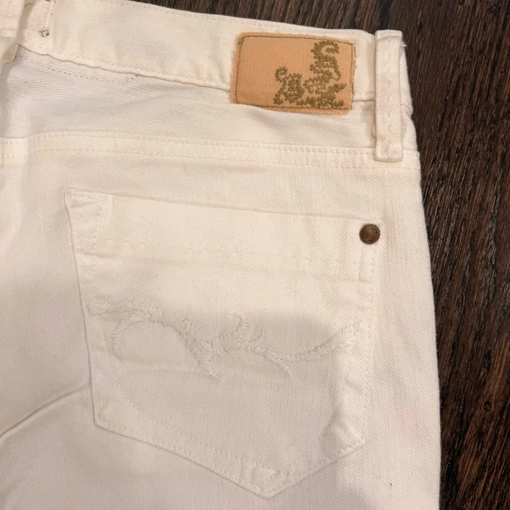 Vintage NWT Goldsign Misfits Women's Cream Straight Leg Jeans Size 27 - Image 5