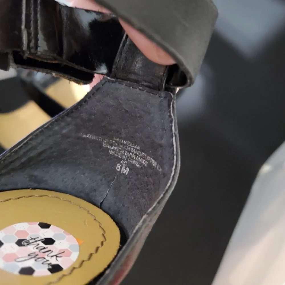 Nine West Neema Black Leather Upper Wedge Heels (8) - Image 6