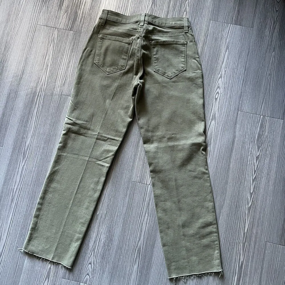 L’Agence Sada Jeans Womens Size 24 Cropped Slim High Rise Basil Green - Image 3