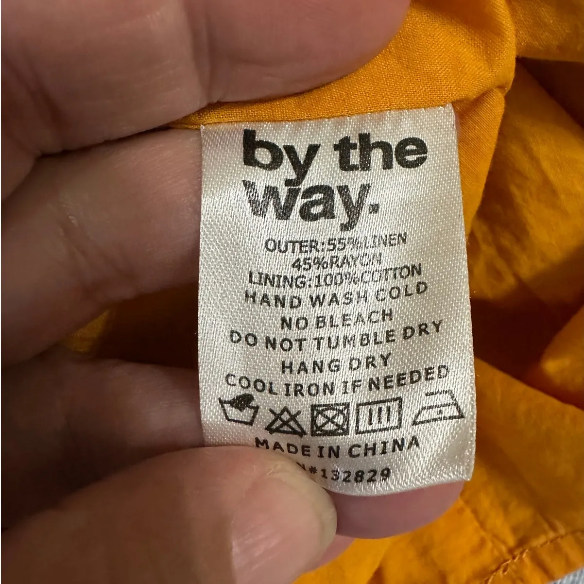 Revolve By the Way Mini Dress Yellow Linen Blend Ruffle Off Shoulder - Image 7