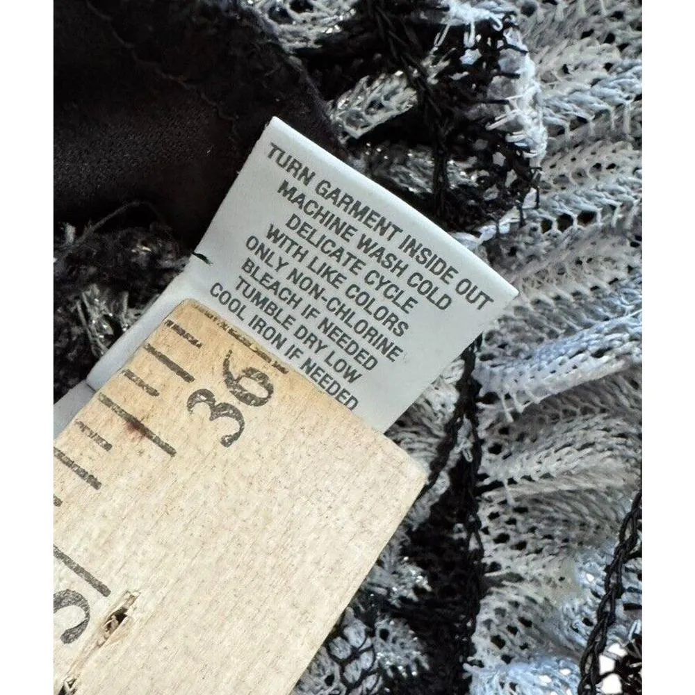 Roz & Ali XL Black And White Shirt Top Career Work Night Out Glitter Sparkle - Image 6