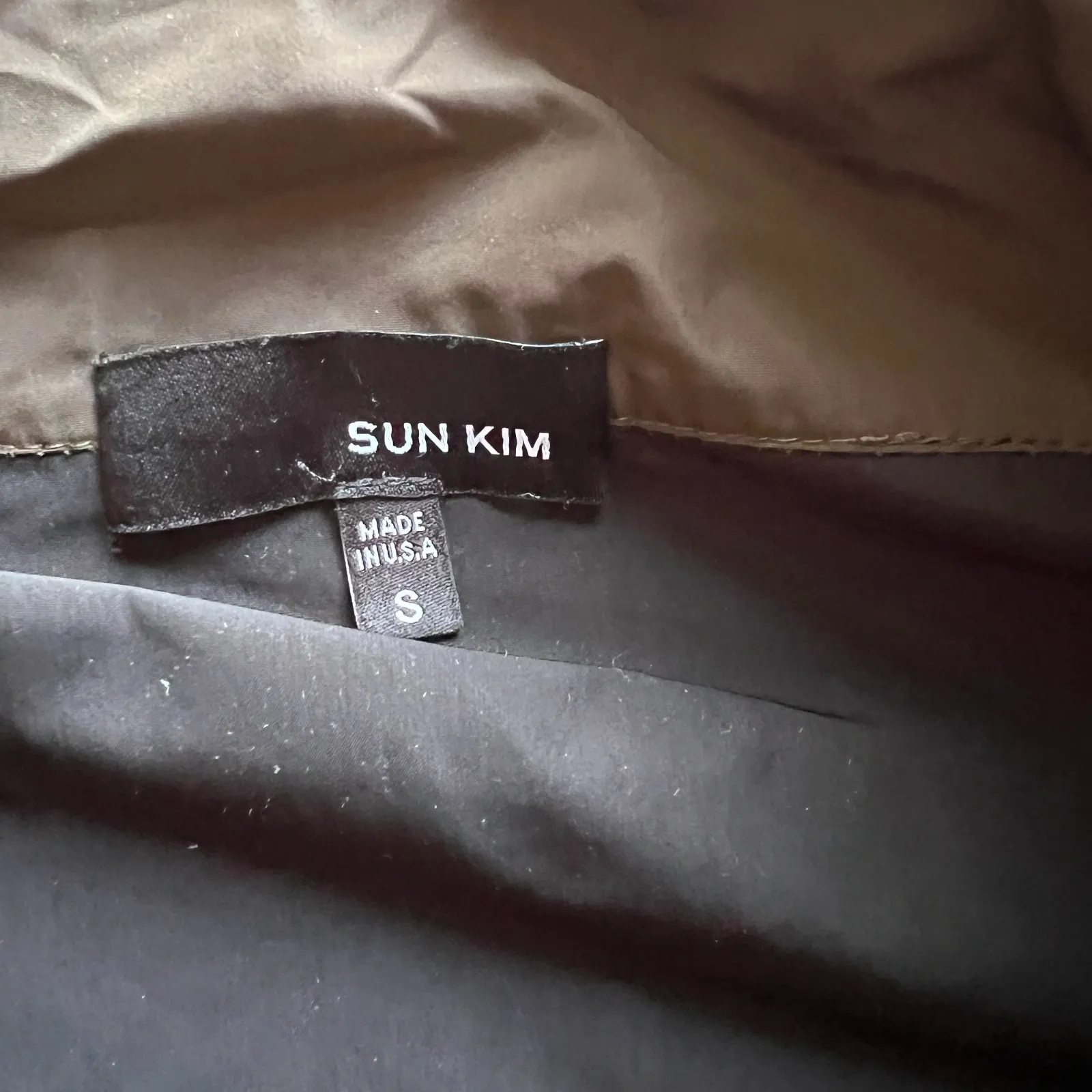 Sun Kim Women's Size Small Lightweight Jacket Colorblock Dark Green‎ Minimalist Green - Image 6