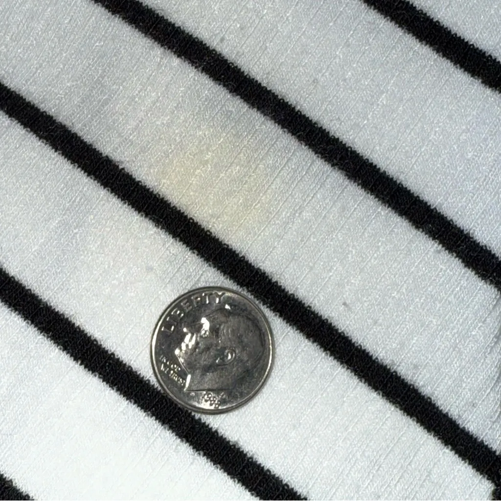 Allison Joy Black and White Striped Ruffle Bell Sleeve Boho Blouse size Small - Image 11