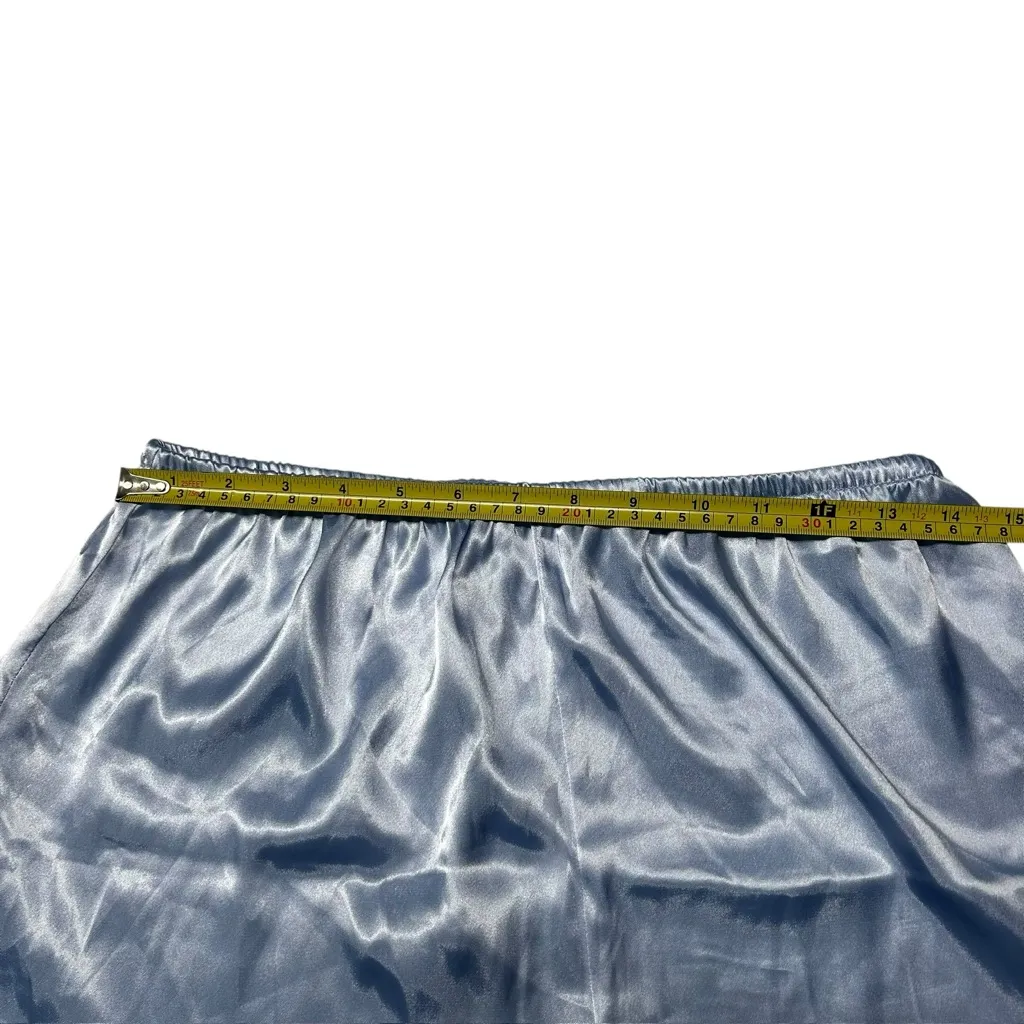 Vintage Oscar De La‎ Renta Size M Satin Pajama Set Periwinkle Floral Coquette - Image 11