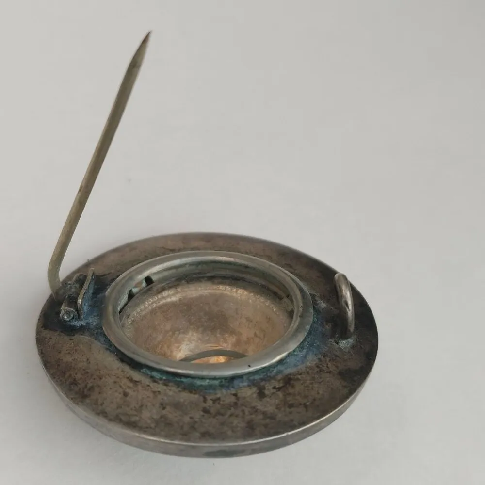 Antique Silver Sentiment Pin Mourning Brooch Victorian Era Forget Me Knots - Image 4