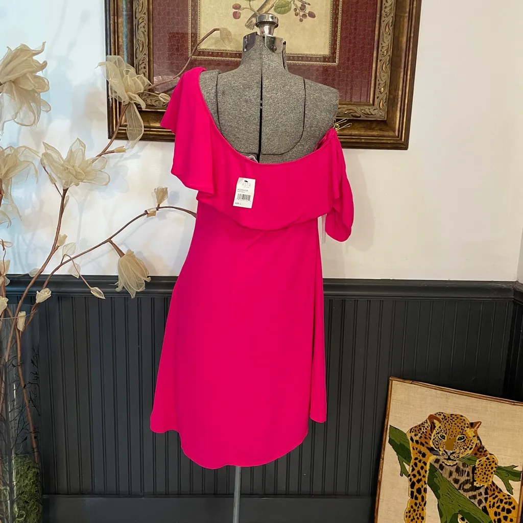 NWT REVOLVE ASTR Marisol One Shoulder Mini Dress in Pink Punch - Sz L 💚🎀 - Image 7