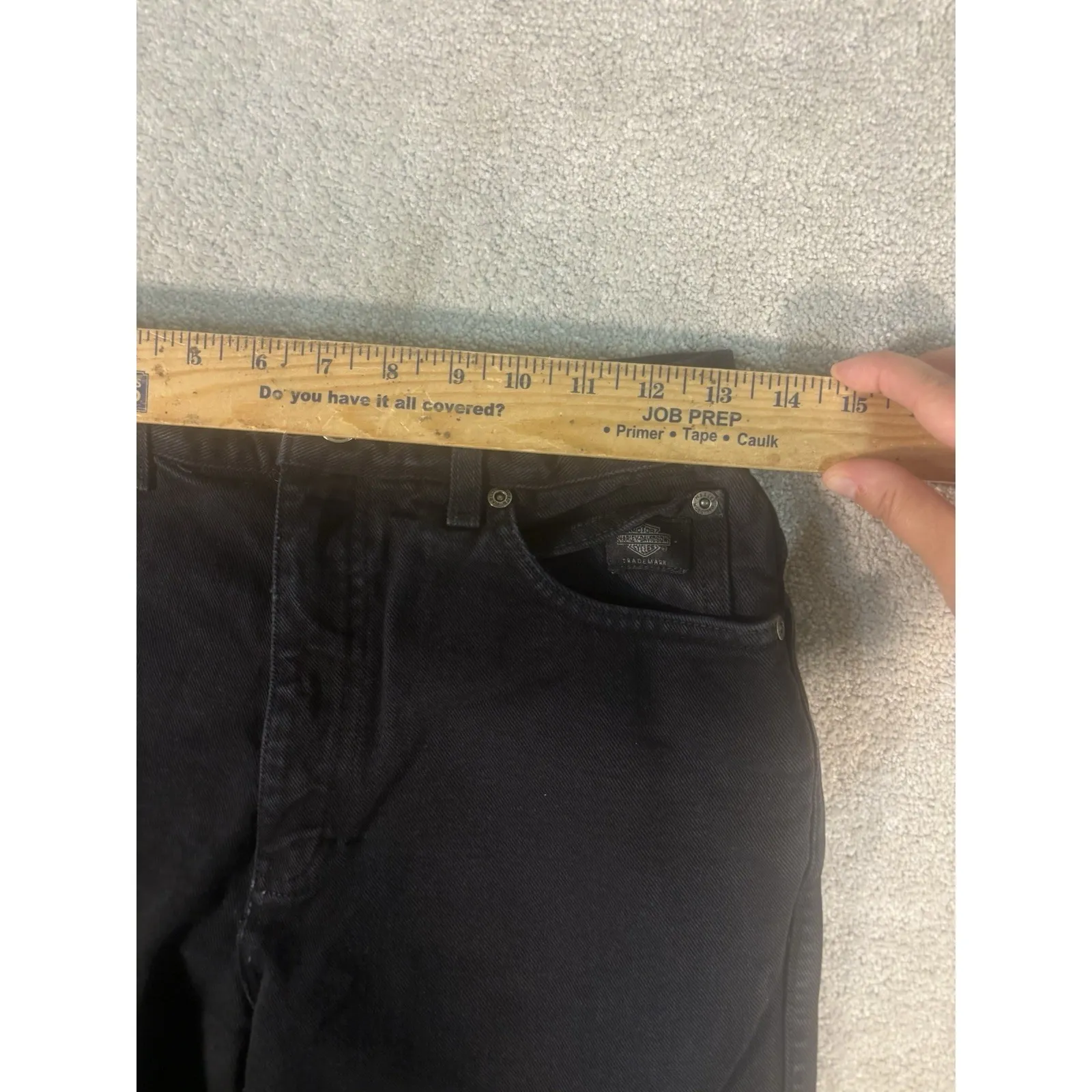 womens harley davidson jeans straight leg style Black size 6 Reg made in USA - Image 9