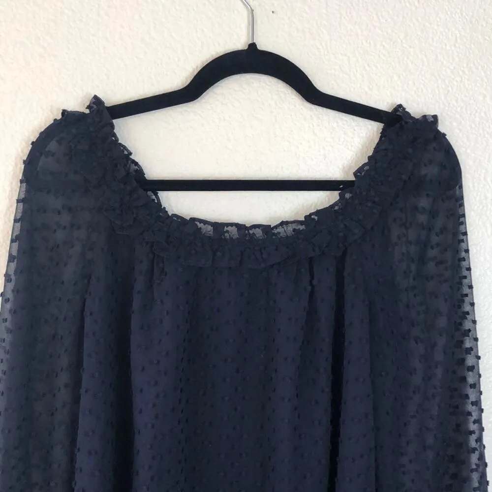 J.Crew SEMI SHEER TOP TALL SMALL swiss dot office church nautical preppy - Image 3