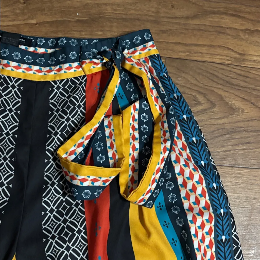 Jealous Tomato Multicolor Patterned Wide Leg Palazzo Flare Pants Office Boho - Image 2