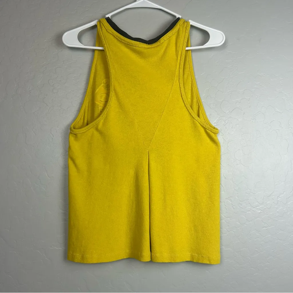 ⭐️Free People we the free west coast yellow swing graphic tank top size small - Image 9