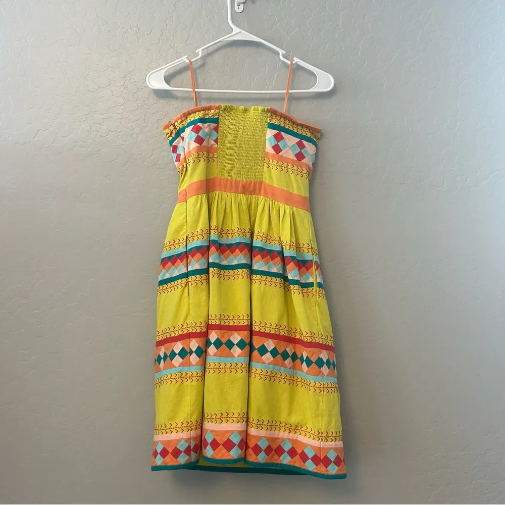 Anthropologie Leifsdottir ribboned Quilotoa multicolored strapless dress size 4 - Image 11