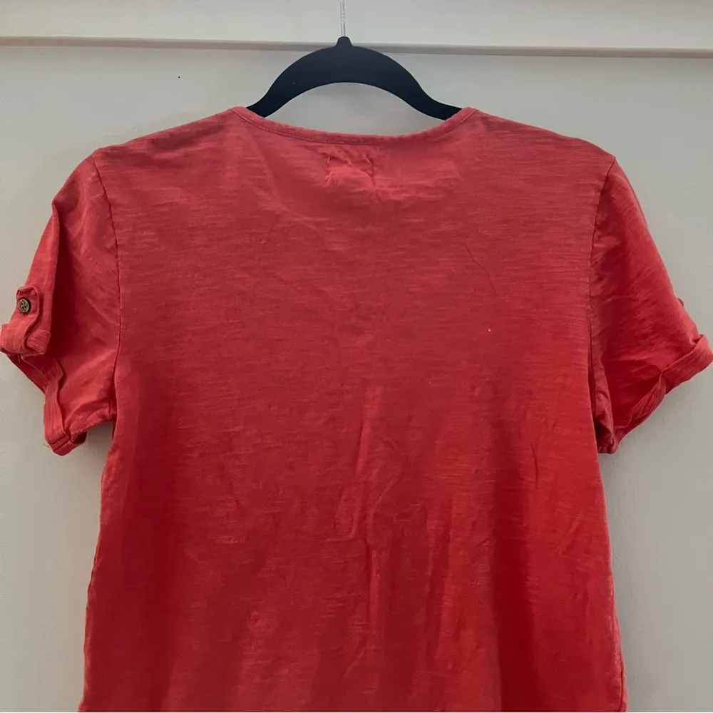 Nicole Miller Cotton Embroidered Short Sleeve Top. Size Medium - Image 9