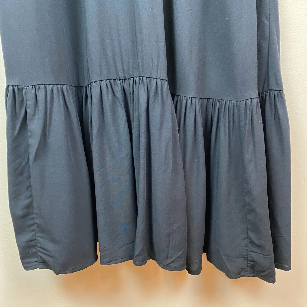 Eloquii Dress 18 Black Shift Tunic Puff Sleeve Lightweight Tie Back Plus New NWT - Image 4