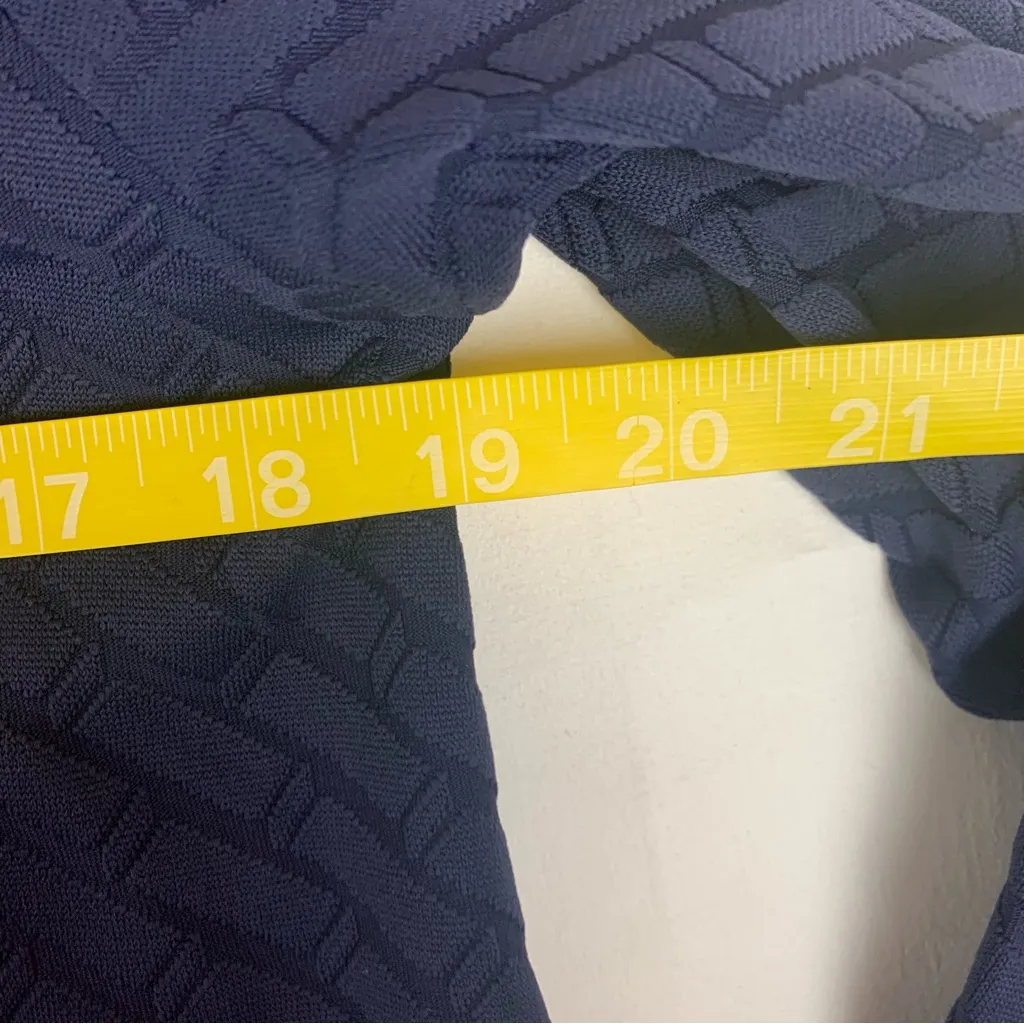 J. McLaughlin size medium Octavia navy blue jacquard dress knee length - Image 8