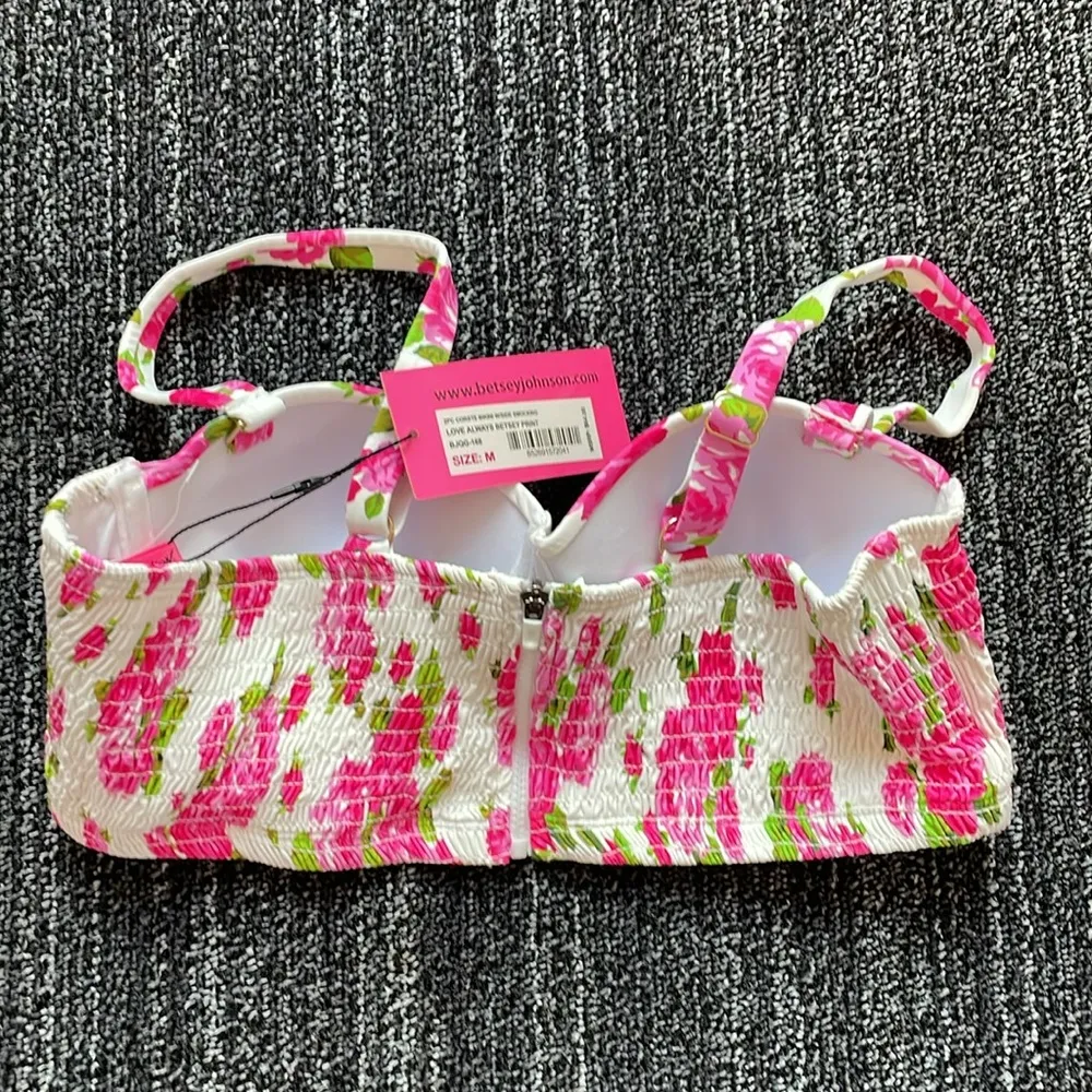 Betsey Johnson Love Always Pink Rose Corset High Waist Bikini Set NWT - Image 5