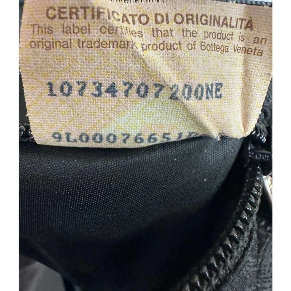 Authentic BOTTEGA VENETA Nylon Leather Hand Tote Bag Purse Black - Image 11