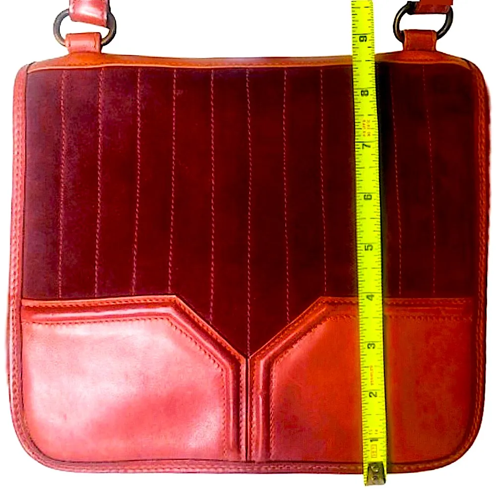 YSL YVES SAINT LAURENT Leather & Suede Art Deco Front Flap Messenger Bag COA - Image 13