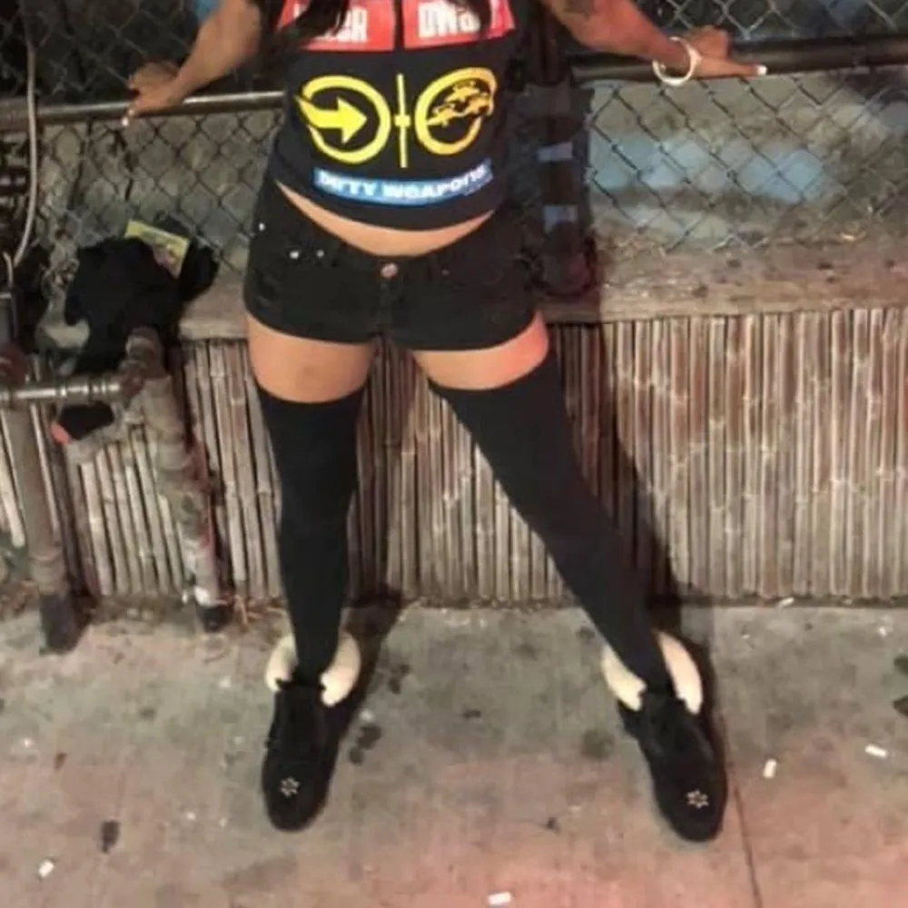 New American Apparel Black Thigh High Socks vintage original tall Y2K 2000s rare - Image 3