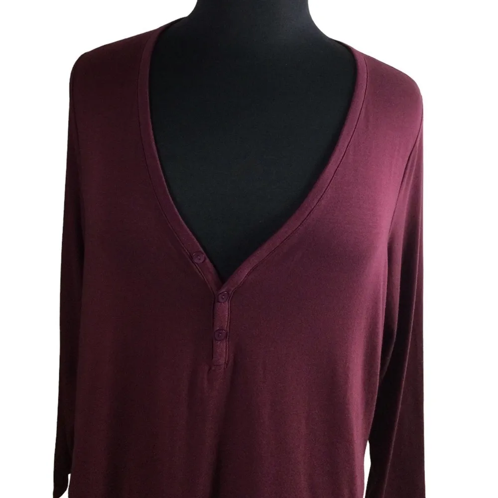 Athleta Nighttime bliss Sleep Henley Front Sleep Top Plus Size Nwot - Image 5