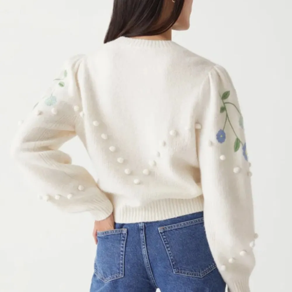 Paris Atelier & OTHER STORIES Floral Embroidery Knit Sweater Size EUR L US 12/14 - Image 3