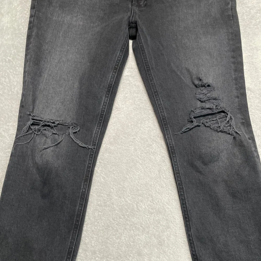 Agolde Jeans Womens 32 Washed Black Nico Slim High Rise Distressed Stretch - Image 6