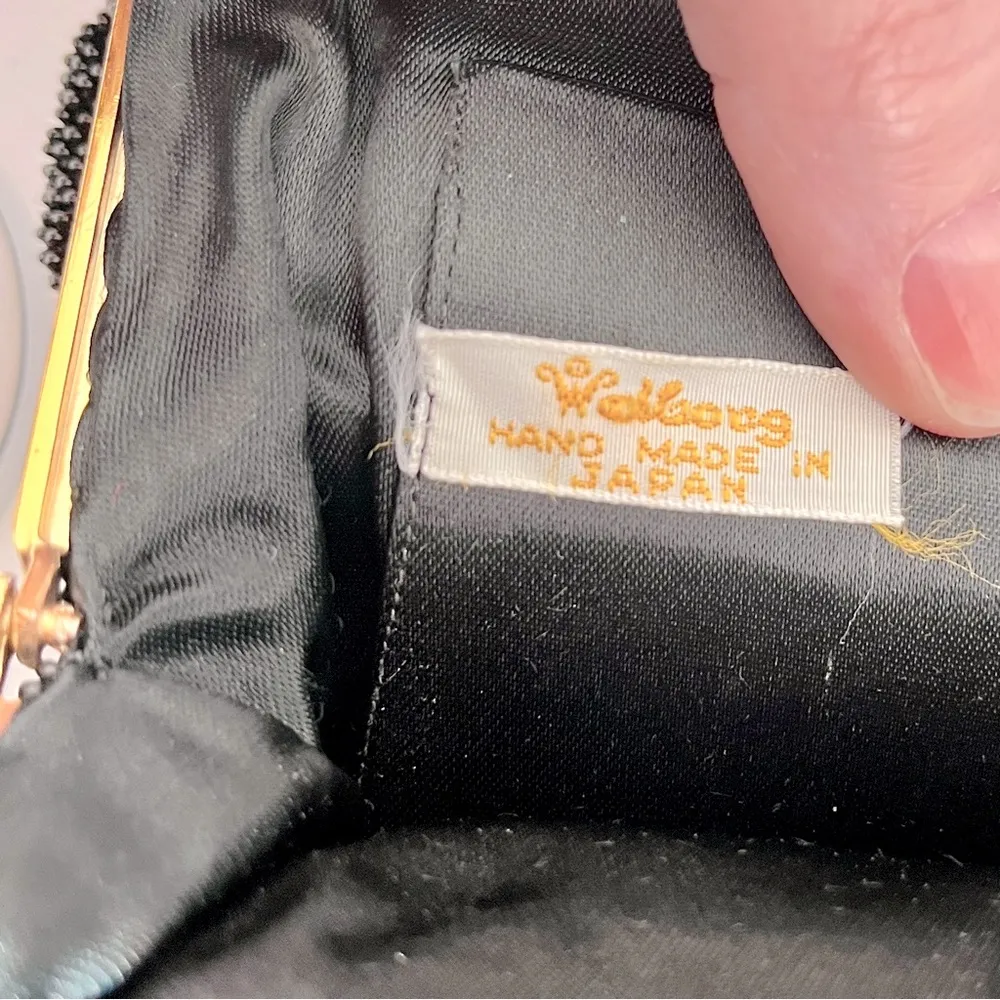 Vintage Walborg Art Nouveau Black Beaded Evening Bag - Image 5