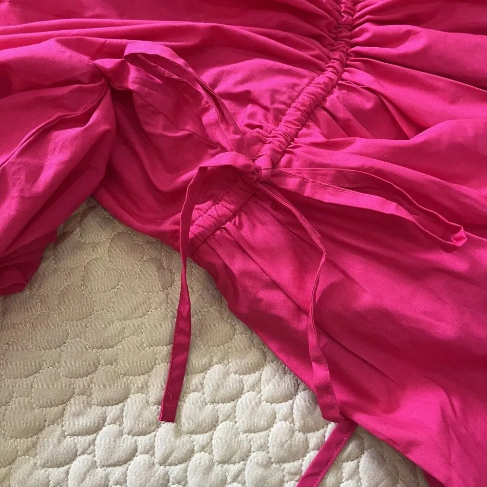 NWT Self-Portrait Fuchsia Pink Lace Ruffled Cotton-poplin Mini Dress 4 - Image 15