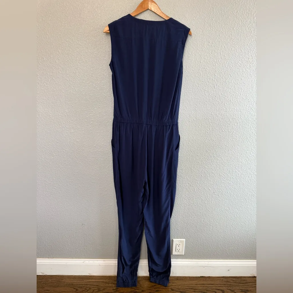 NWT Boden Santa Fe Jumpsuit in Navy Size 6L (Tall) Drawstring Waistband Relaxed Blue - Image 4