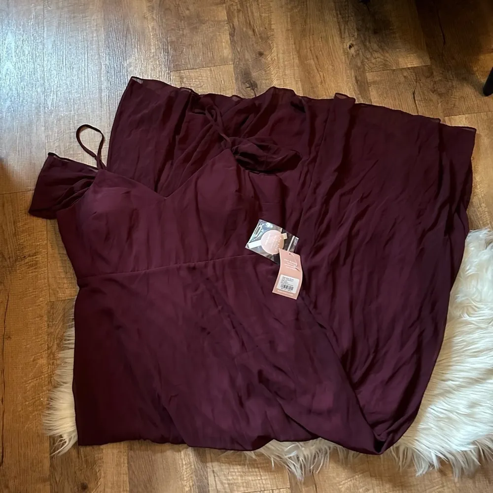 BIRDY GREY Devin Convertible Chiffon Dress In Cabernet - Image 5