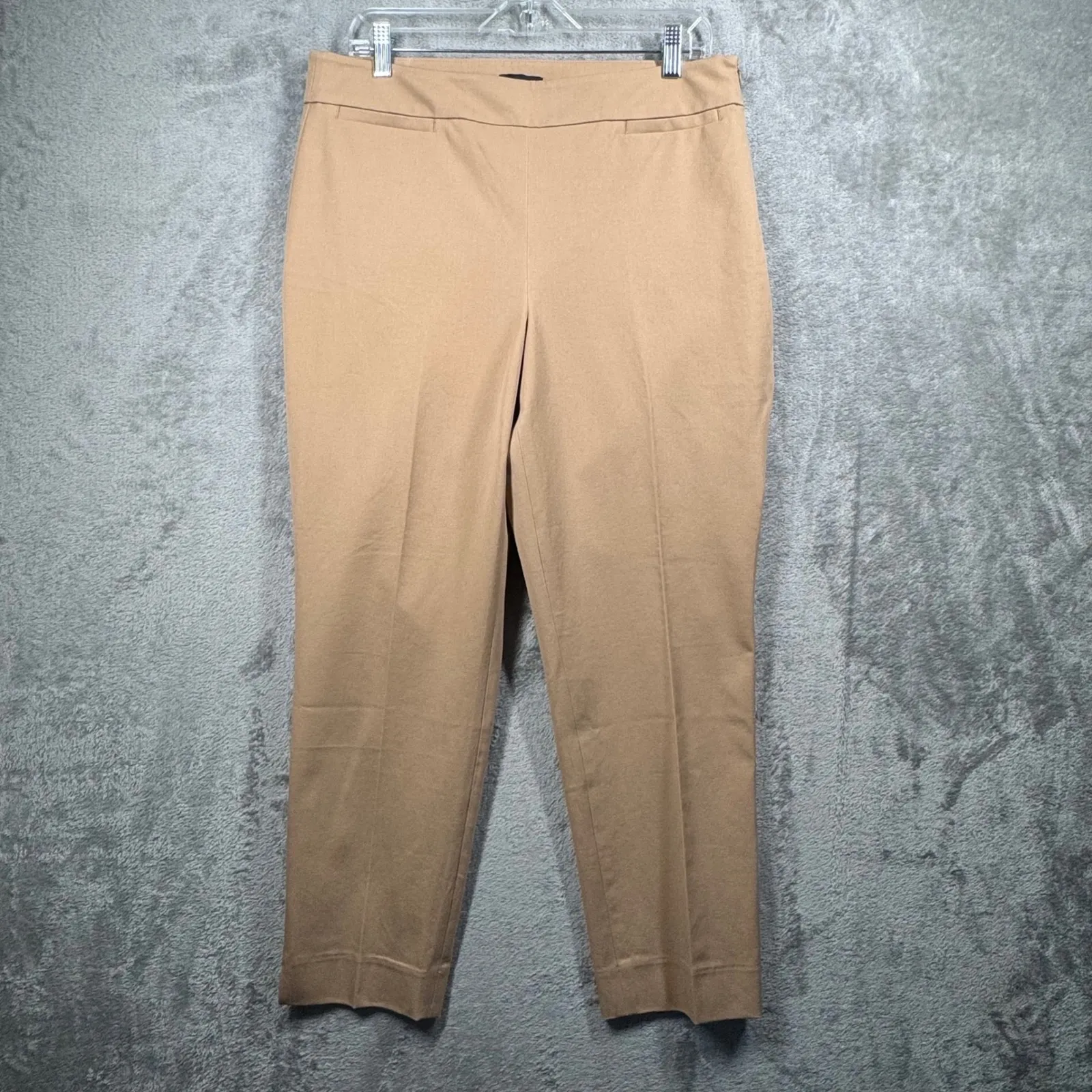 Talbots Chatham Slim Ankle Pants Curvy Fit Womens 12P Tan Camel Business Casual - Image 2