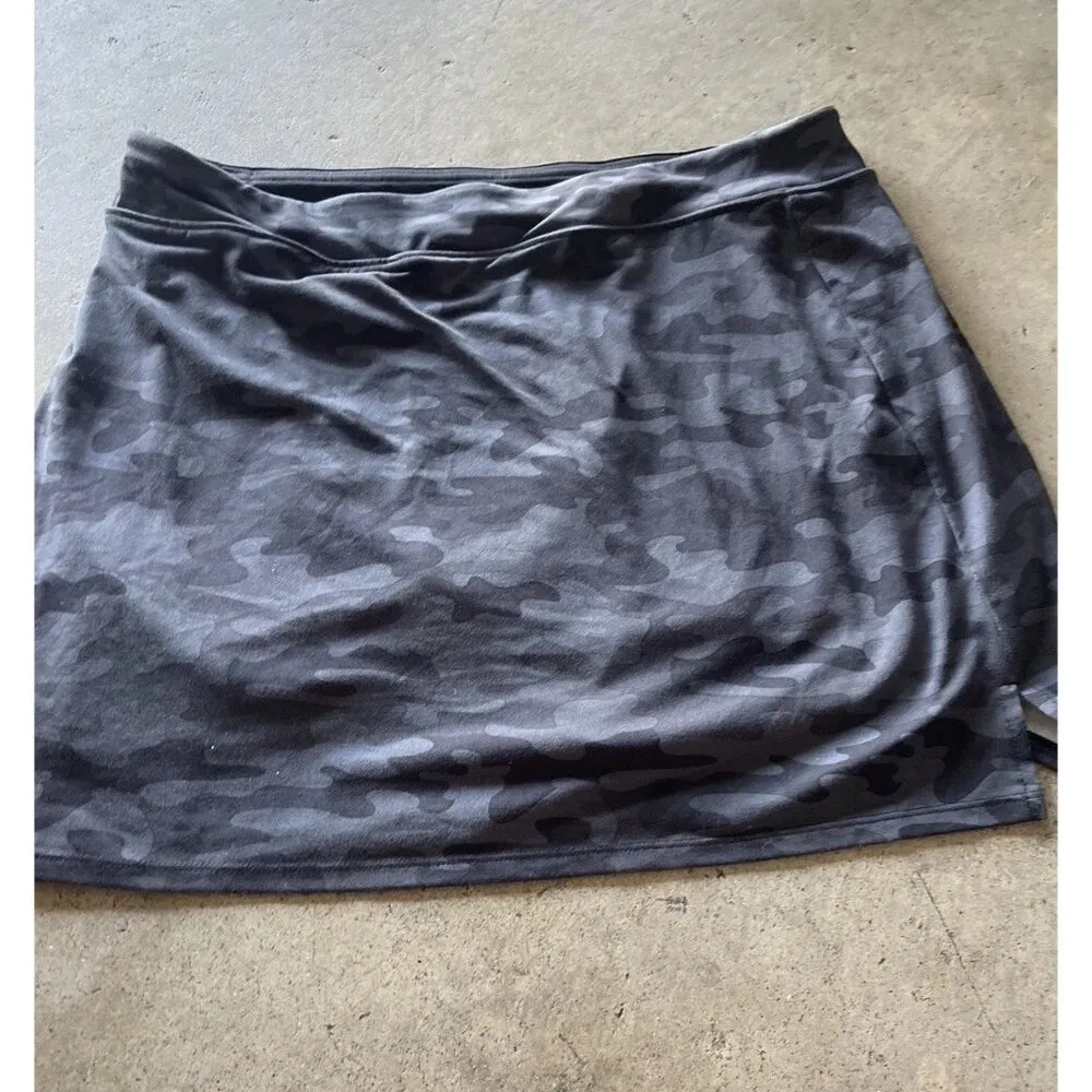 Vintage SOYBU Skort Athletic Skirt Women's Large Camouflage Gray Black Camo - Image 9