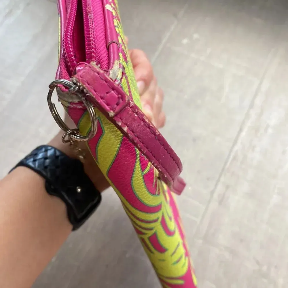 Vera Bradley Women’s Neon Pink Tropical Zipper Wallet Clutch Wristlet - Image 7