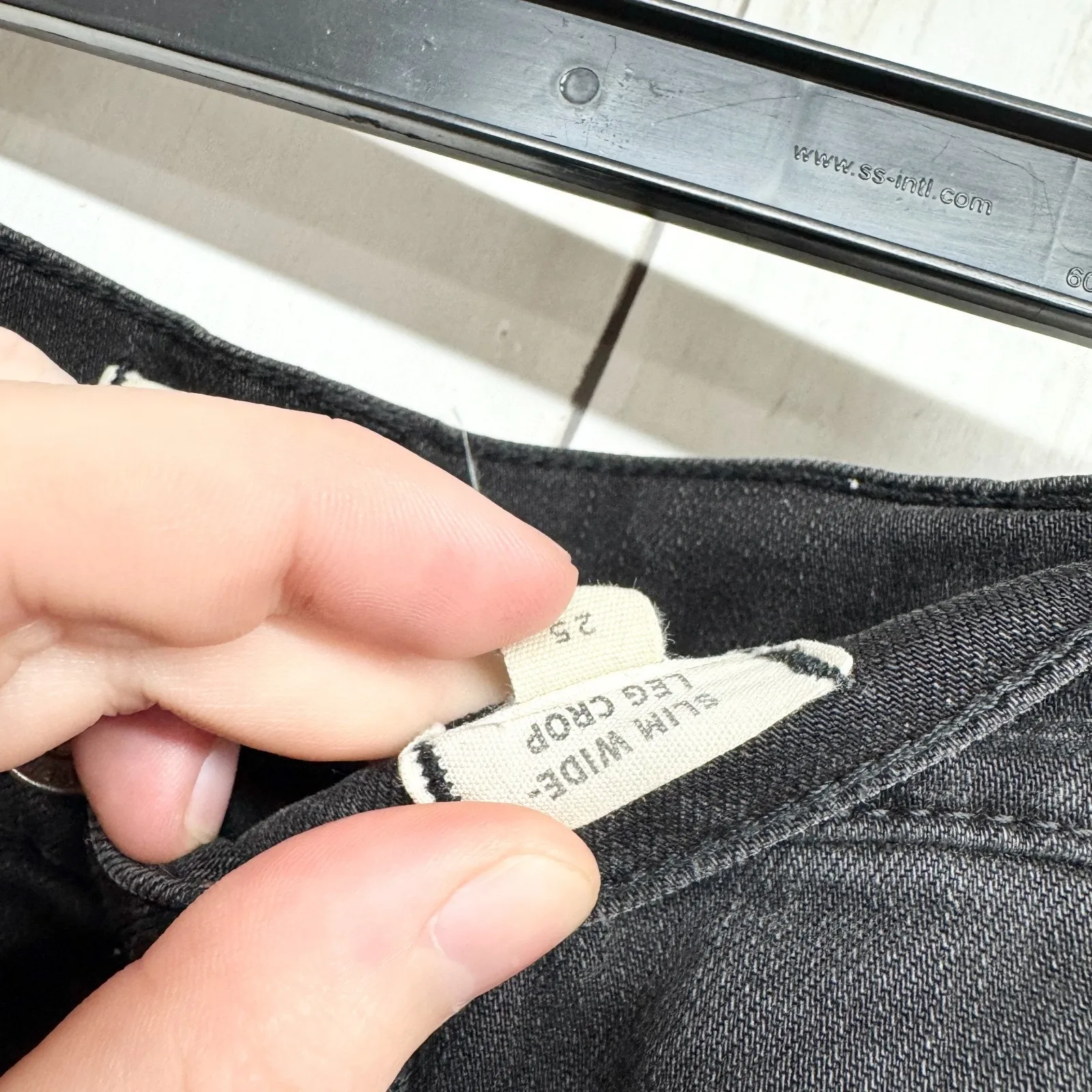 Madewell Pants Women Size 25 Black Denim Slim Wide Leg Crop Jeans Casual Y2K - Image 7