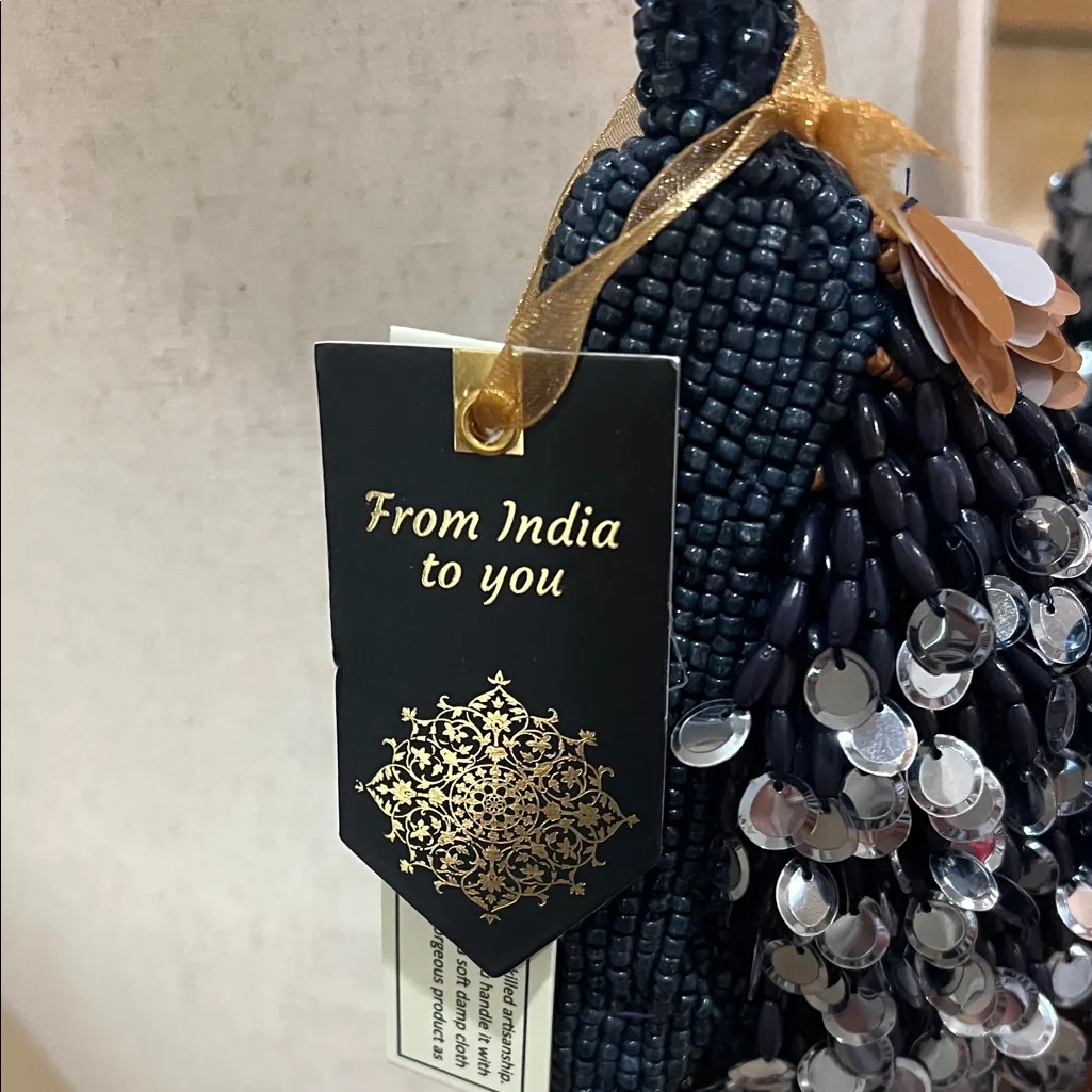 From India To You | Beaded Long Shoulder Bag Black - Image 2