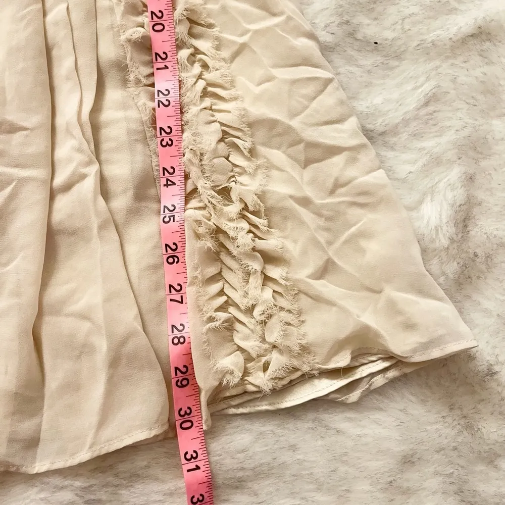Forever 21 Vintage Cream Rosette Ruffle Pleated Dress Size Small - Image 8