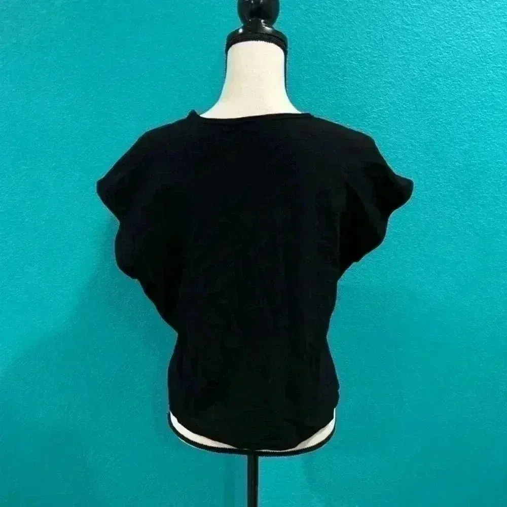 Eileen fisher black thick basic top in size large - Image 2