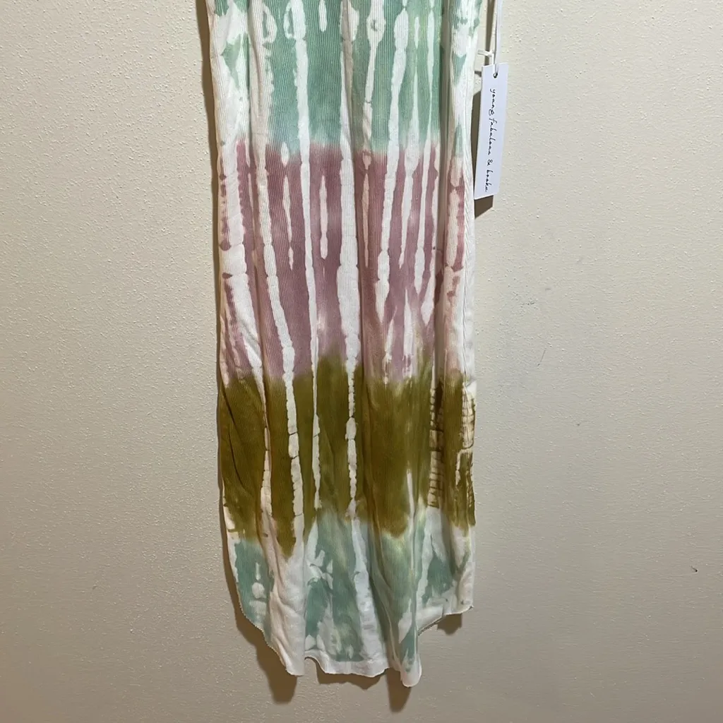 NEW Young Fabulous and Broke Ribbed Tie Die High Neck Tank Midi Dress Size XS - Image 6