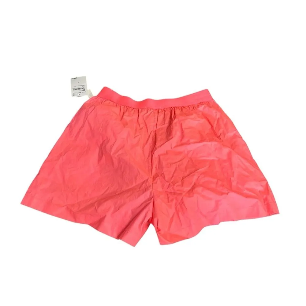 NEW Good American Women's Fiery Coral Coated Cotton Poplin Shorts Size 1 (Small) - Image 2