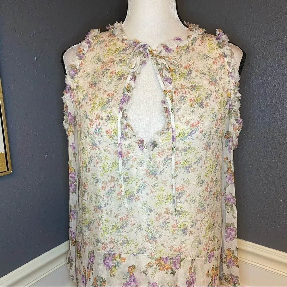 Alice + Olivia Glynda Cold Shoulder Floral Dress - Image 7