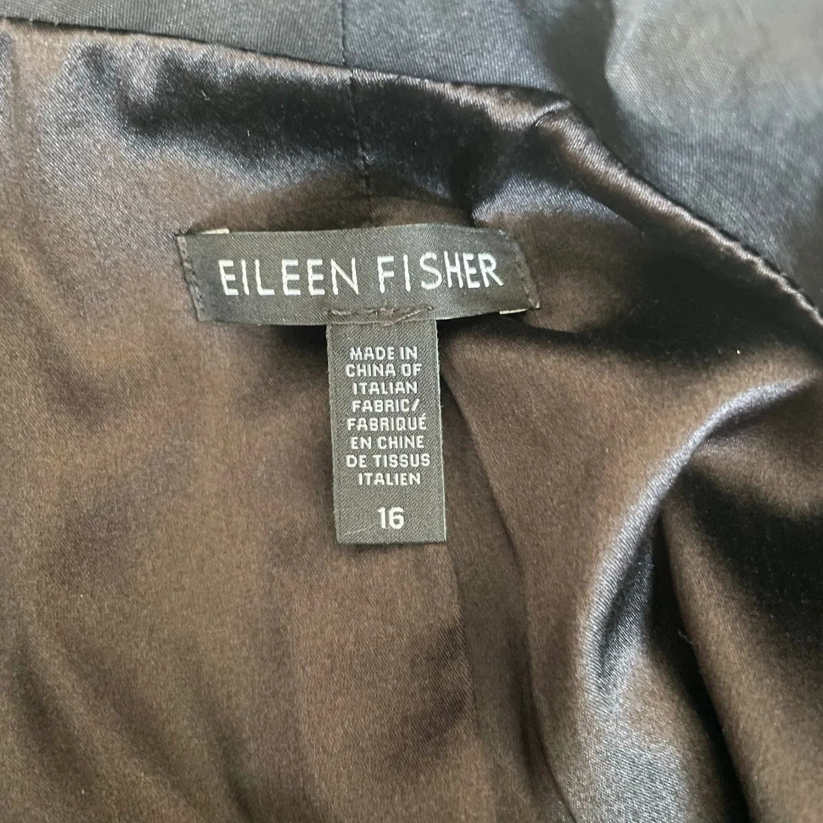Eileen Fisher Black Open Jacket Size 16 Blazer Career Quiet Luxury - Image 6