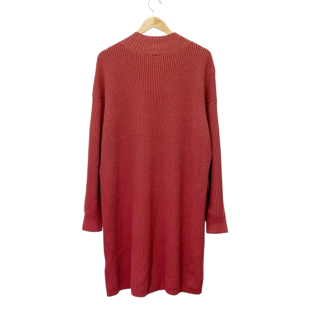 NWT Maeve Anthropologie Cedar Mock Neck Knit Sweater Dress Sz Large Rust Brown - Image 3