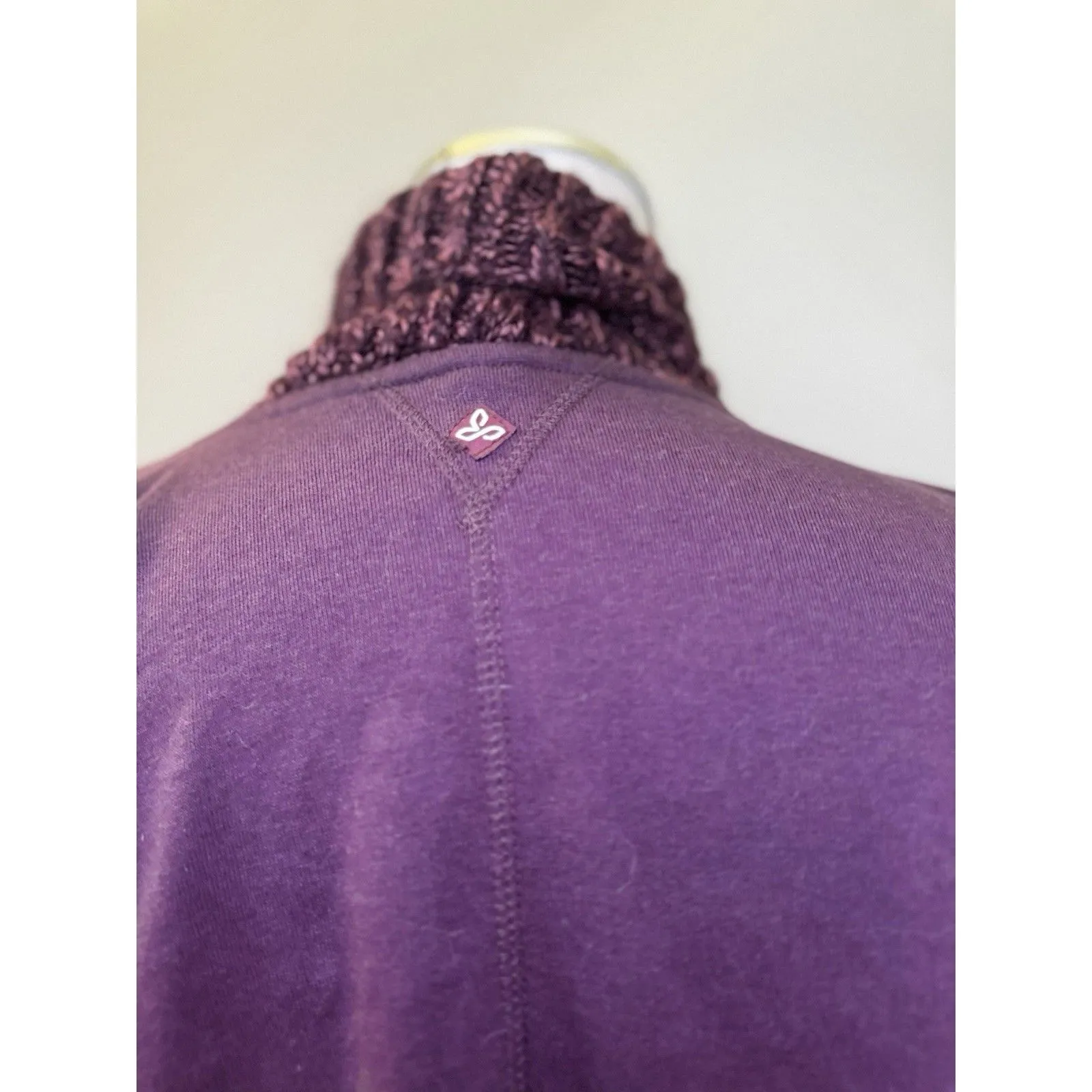 PrAna Women's Demure Open Long Sleeve Cardigan Wool Blend Eggplant Purple Size S - Image 8